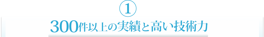 ①300件以上の実績と高い技術力