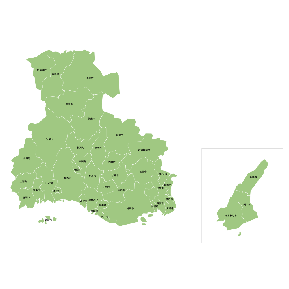 兵庫県の地図