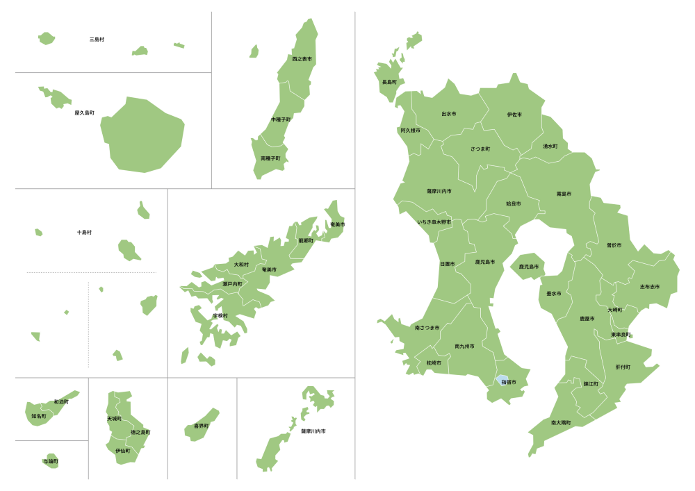 鹿児島県の地図