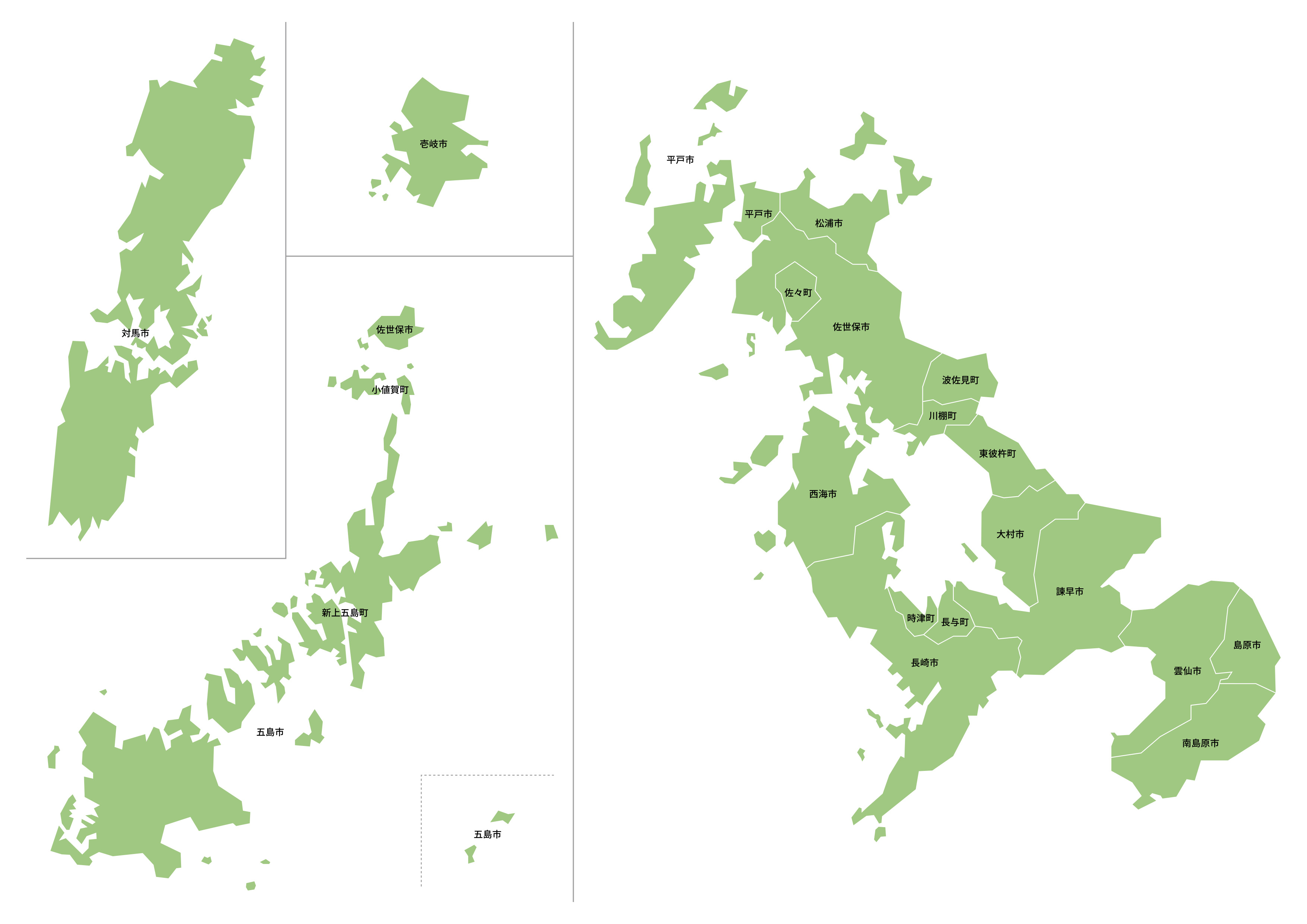 長崎県の地図